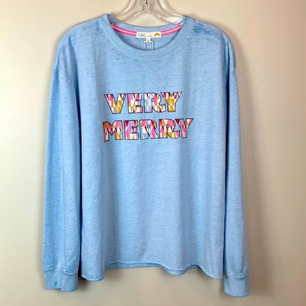 C&C California Very Merry Long Sleeve Tee NWT